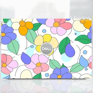 Dell Sticker Laptop Skin Stain Prevention Decal Gift for Her Cartoon flower design Vinyl Sticker for Xps Latitude Inspiron Vostro Precision