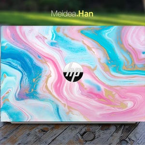 Hp 16 Inch Laptop Skin Accessories Personalized Gift Customizable Colorful Marble Vinyl for Spectre Envy Pavilion Victus Omen Elite Probook