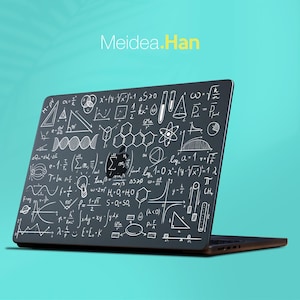 Macbook用クリアプリントデカール 透明スキン カスタム数式パターン保護フィルム クリアMacbook Air用デカールギフト