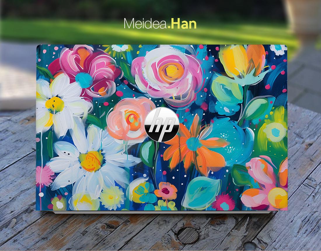 Hp Laptop Skin 15-aq Sticker Personalized Gift Abstract Oil Painting ...