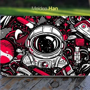 Pegatina para portátil Hp 14-ES, calcomanía personalizada, regalo artístico, diseño de dibujos animados de astronauta, regalo para ella, Spectre Envy Pavilion, Victus Omen Elite Probook