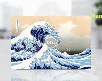 Pegatinas de vinilo para portátil Dell Da16260. Diseño personalizable: La Gran Ola de Kanagawa para XPS, Latitude, Inspiron, Alienware y Precision.
