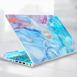 Personalized Dell Laptop Latitude E7450 Decal Colorful Marble Texture Customizable Vinyl Decal for Xps Latitude Inspiron Vostro Precision