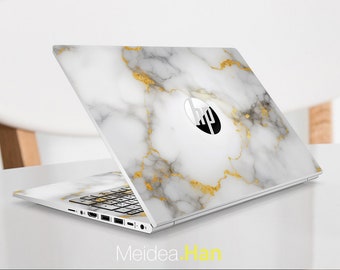 Skin adhésive d'ordinateur Stickers Hp Spectre Personnalisation Design personnalisable Texture marbre blanc pour Spectre Envy Pavilion Victus Omen Elite Probook