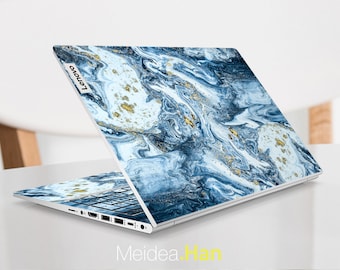 Lenovo Ideapad Skin, Personalized Gift Blue Marble Vinyl Decal for Lenovo Slim Legion Ideapad Yoga Thinkbook Thinkpad