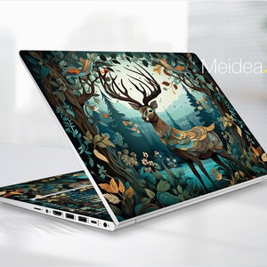 Laptop Skins Dell sticker maatwerk personalisatie bos themastijl cartoon herten ontwerp voor XPS Latitude Inspiron Alienware Precison