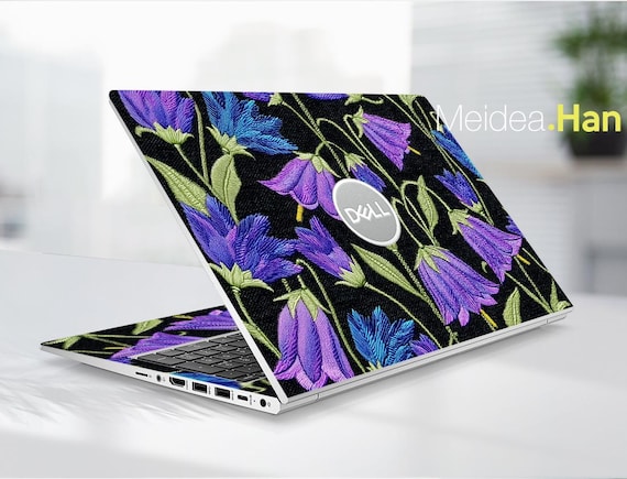 Dell Inspiron 5441 Laptop Protective Film Decal Back to School Gift Design Accessory Purple Floral Pattern  XPS Inspiron Alienware Precision