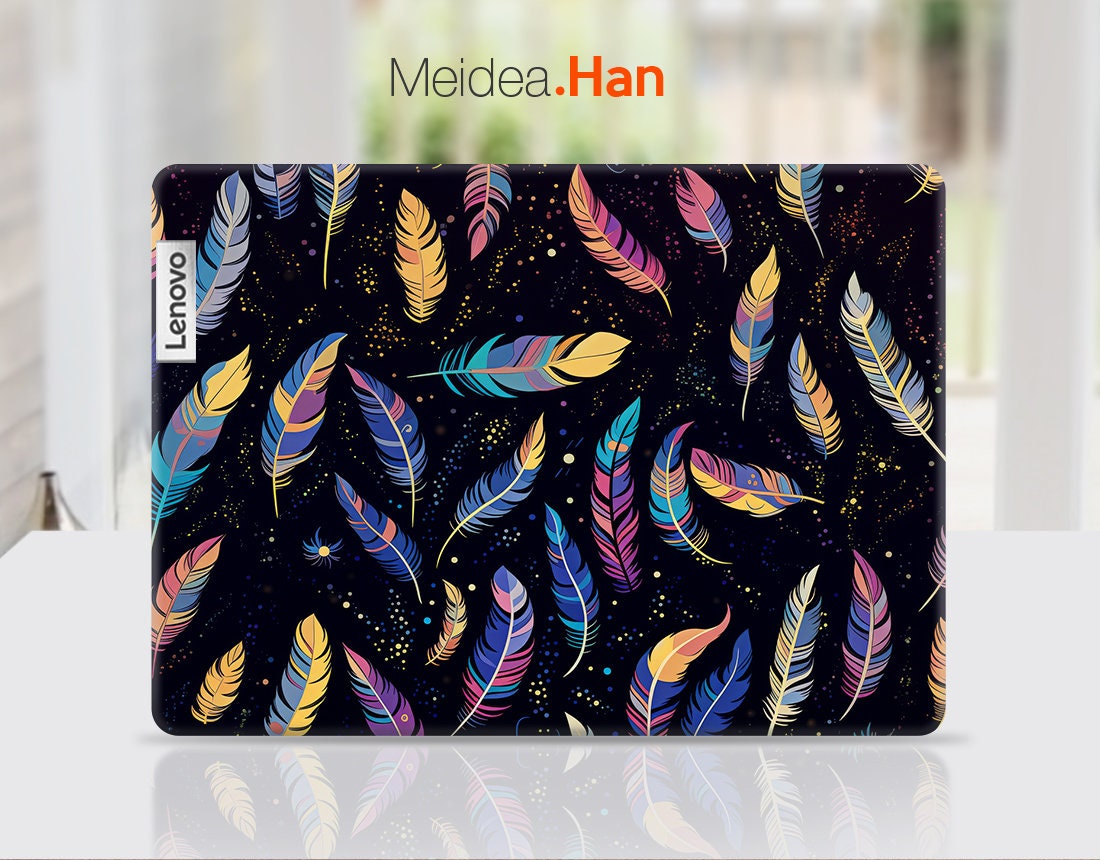 Lenov laptop Skin Customizable Colorful Magic Feather Design Vinyl Gift For Women for Lenovo Slim Legion Ideapad Yoga Thinkbook Thinkpad