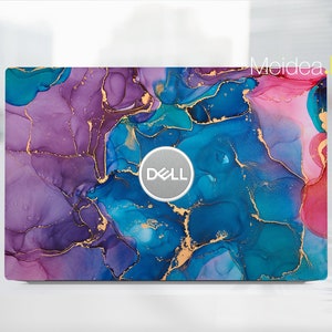 Dell Laptop skin Personalized customizable colored marble Vinyl Sticker for XPS Latitude Inspiron Vostro Alienware Precision