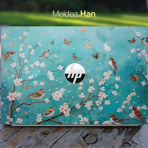 Hp Laptop película piel personalizada pegatina regalo personalizado vinilo calcomanía lindo patrón de gorrión para Spectre Envy Pavilion Victus Omen Elite Probook