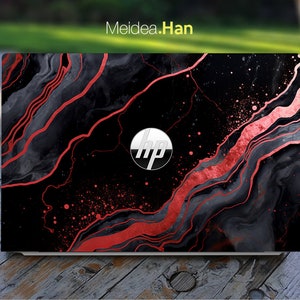 Laptop Skin Protect Hp Elitebook Vinyl Decals Customizable Personalised Black Marble For Spectre Envy Pavilion Victus Omen Elite Probook