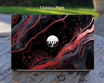 Laptop Skin Protect Hp Elitebook Vinyl Decals Customizable Personalised Black Marble For Spectre Envy Pavilion Victus Omen Elite Probook