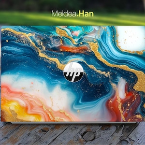 Custom Skin Hp Omnibook X Laptop Decal Unique Sticker Gift Colorful Abstract Art Design for Spectre Envy Pavilion Victus Omen Elite Probook