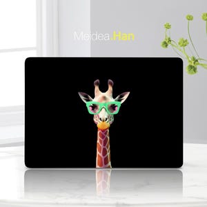 Macbook Decal Personalized Vinyl Wrap Sticker Custom Gift Cartoon Giraffe Design Vinyl Decal Mother's Day Gift Mac skin Apple Accessorie