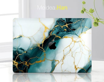 Macbook Air Decals Custom Gift White And Green Marble Design Macbook Protective Skin Stylish Macbook Pro Advanced Skin Vinyl Wrap Sticker