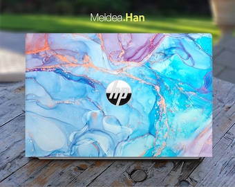 Hp 14 Inch Laptop Skin Accessories Personalized Gift Customizable Colorful Marble Vinyl for Spectre Envy Pavilion Victus Omen Elite Probook