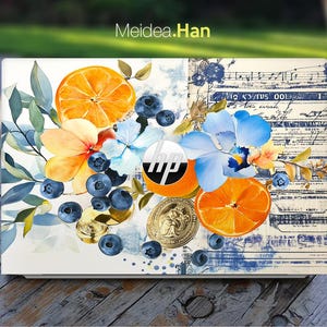 Laptop Sticker Hp Ultra-Thin Skin Protective Accessories Decal Vintage Flower Design for Spectre Envy Pavilion Victus Omen Elite Probook