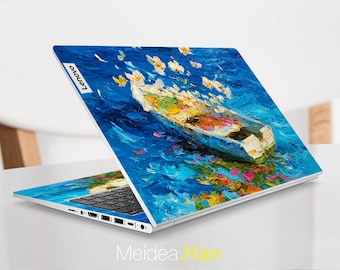 Calcomanía personalizada con diseño de barco y pintura al óleo para Lenovo Yoga Slim 7 14Akp10, Legion Yoga, Thinkbook, Ideapad y Thinkpad.