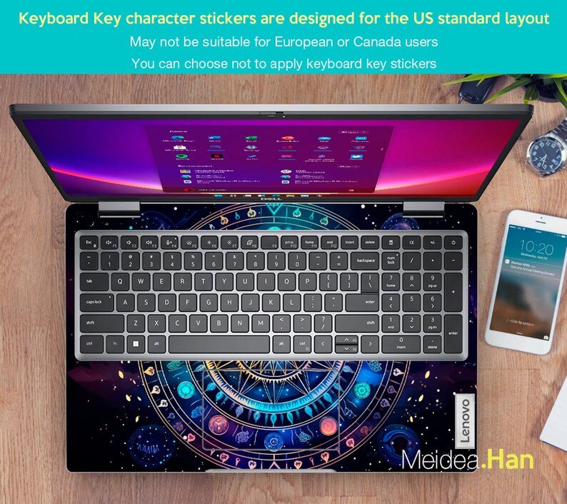 Custom Laptop Skins Lenovo Decals Personalization Astrology patterns divinatory art Designs For Legion Yoga Thinkpad Thinkbook Ideapad image 5