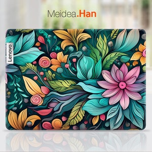 Laptop Skin Lenovo Yoga Accessories Custom Gift Vinyl Decal Fantasy Botanical Pattern For Legion Yoga Slim Thinkpad Thinkbook Ideapad Series