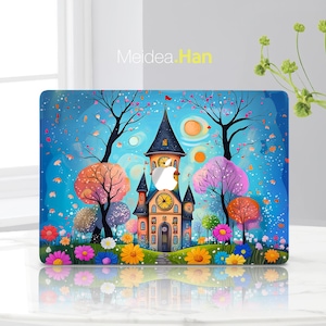 Macbook 14 Inch Ultra-Thin Skin Designed Accessories Top Protection Art Cartoon Castle Design Apple Fans Macbook Decal Vinyl Wrap Sticker