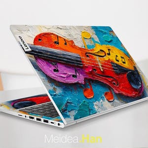 Lenovo Yoga Slim7 14 Gen10 Skin Custom Sticker Vinyl Decal Unique Gift Oil Painting Guitar Design for Legion Yoga Thinkpad Thinkbook Ideapad