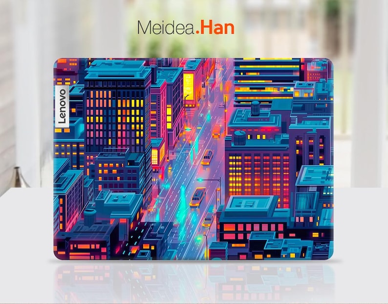 Laptopskinn Lenovo Decal Yoga 7 Stickerpersonlig present Stad Natt Scene Konstdesign för Lenovo Slim Legion Ideapad Yoga Thinkbook Thinkpad bild 1