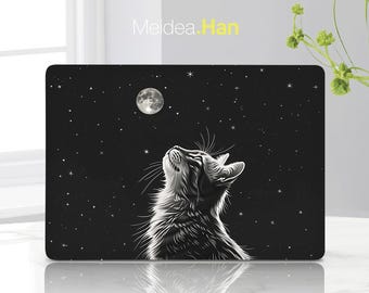 Pegatina personalizada para portátil, piel ultrafina, calcomanía para MacBook Pro 16, prevención de manchas, diseño de gato adorable, regalo único, accesorio para MacBook, regalo de Navidad