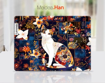 Lenovo Laptop Skin Gift For Mom Custom Vinyl Decal Protect Sticker Retro Art Cat Design For Legion Yoga Thinkpad Thinkbook Ideapad Series