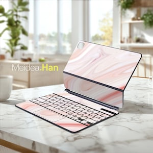 Ipad Pro Magic Keyboard Skin Custom Smart Protective Film Pink Marble Design for  Magic Keyboard Smart Keyboard Folio Magic Keyboard Folio