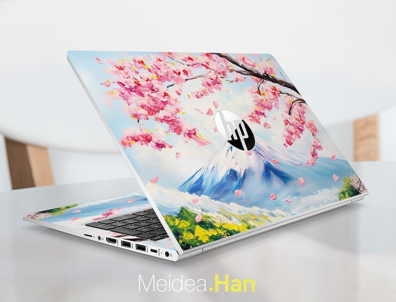 Hp Laptop Skin Logo Protection Unique Art Gift Pink Flowers Patterns ...