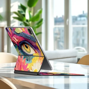 Smart Folio Skin for 10.9 Magic Keyboad Folio Skin Custom Floral Oil Painting Eyes Gift for Magic Keyboard Smart Folio Magic Keyboard Folio
