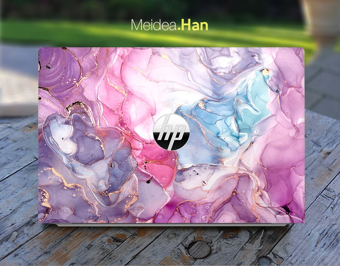 Hp Notebook Laptop Skins Personalized Customizable Pink Marble Etsy