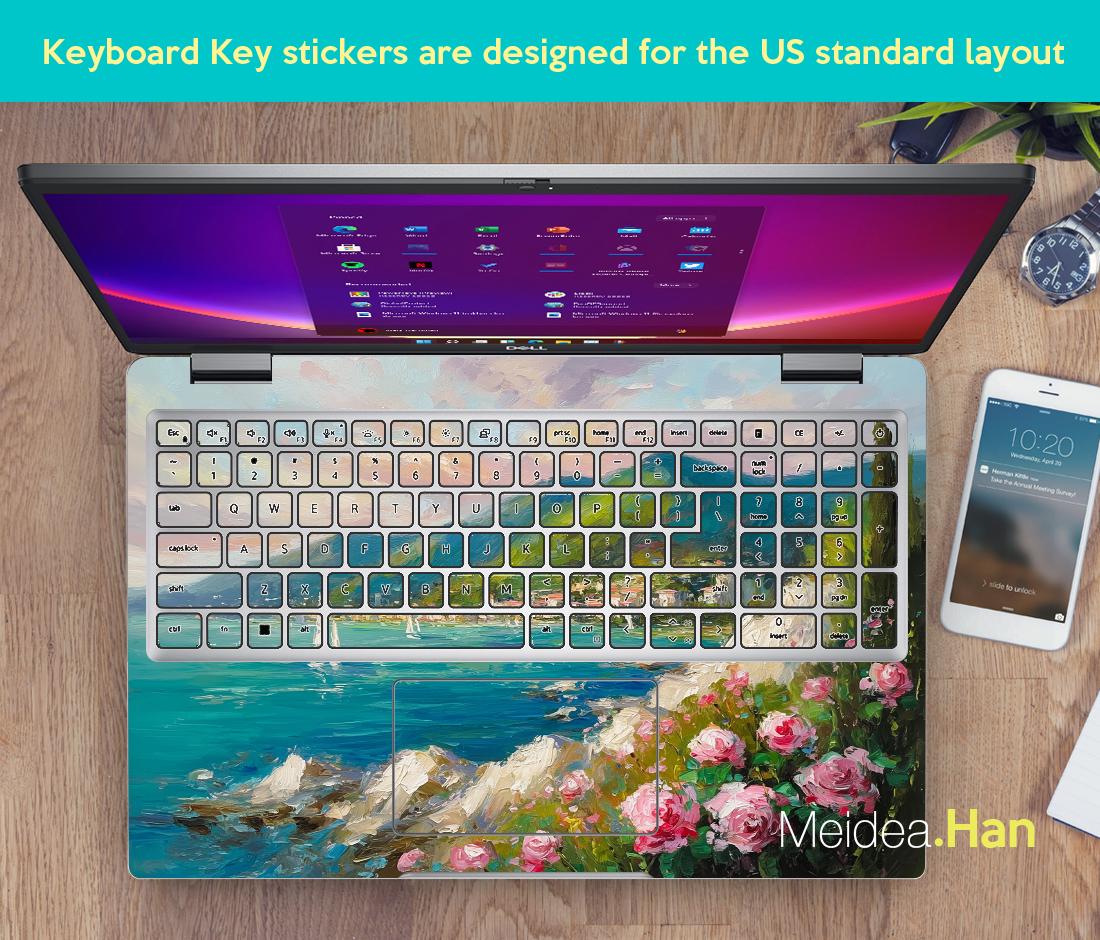 Hp Omnibook X 14t-fm Laptop Skin Unique Art Gift Oil Painting Seaside ...