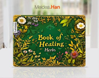 Lenovo Yoga Skin Laptop Custom Sticker Personalized Gift Green Art Design Vinyl Decal for Lenovo Slim Legion Ideapad Yoga Thinkbook Thinkpad