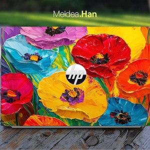 Custom Laptop Skin Hp Accessorie Art Sticker Unique Gift Abstract Colorful Flower Design For Spectre Envy Pavilion Victus Omen Elite Probook
