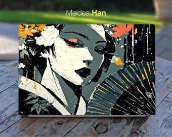 Hp 14-Fm Laptop Skin Zubehör Einzigartiges Geschenk Pink Aufkleber Benutzerdefinierte Japanische Schönheit Design Abziehbild Spectre Envy Pavilion Victus Elite Probook