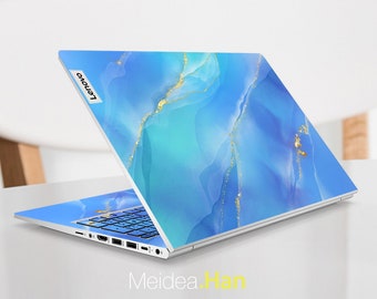 Lenovo Legion Laptop Skin Decals Personalized Gift Blue Marble Vinyl Sticker for Lenovo Slim Legion Ideapad Yoga Thinkbook Thinkpad