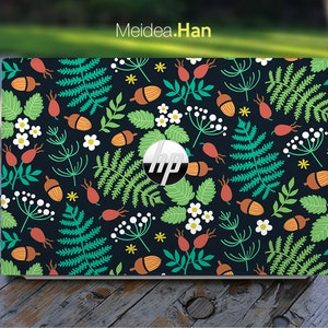 Hp Laptop Skin Envy X360 13 Personalized Customizable Plants Art Green Vinyl Gifts For Her For Spectre Envy Pavilion Victus Omen Probook