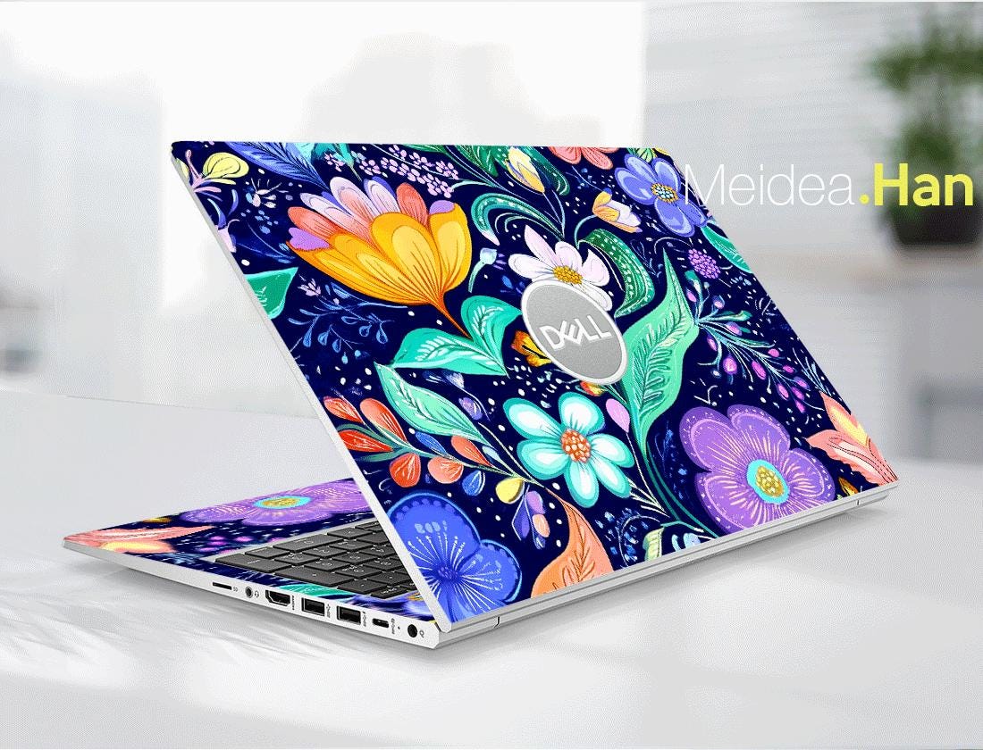 Dell Laptop Skin 17 Inch Vinyl Decal Personalize Gift Custom Abstract ...