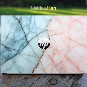 Hp Envy X360 16-AD Laptop Skin Personalized Sticker Light Marble Design Gift for Women for Spectre Envy Pavilion Victus Omen Elite Probook