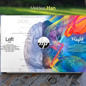 Personalized Hp Laptop Skins Gift for Him Customizable Left and Right Brain Vinyl for Spectre Envy Pavilion Victus Omen Elite Probook