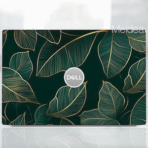 Laptop Skins Dell latitude 16 Inch Vinyl Decal Personalized Gift Custom Sticker Golden Botanical Design For Xps Latitude Alienware Precison
