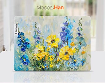 Sticker personnalisé pour Lenovo Yoga 6 13, cadeau mignon, petite peinture à l'huile de fleur jaune, design pour Lenovo Slim Legion Yoga Thinkbook Ideapad Thinkpad