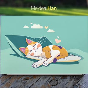 Hp 16-AD Laptop Skin Personalized Gift Custom Decal Cartoon Cat Design Vinyl Sticker For Spectre Envy Pavilion Victus Omen Elite Probook