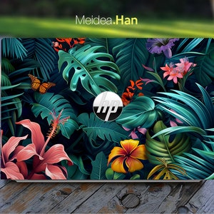 Laptop Skin Hp Accessories Custom Decals Personalised Gift Fantasy green plant design pattern For Spectre Envy Victus Omen Elite Probook