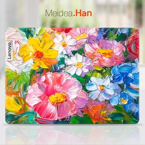 Lenovo Skin Yoga Slim 7  Decal Custom Gift Oil Painting Flower Design Vinyl Sticker for Lenovo Slim Legion Ideapad Yoga Thinkbook Thinkpad