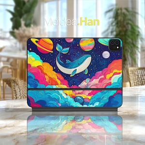 Skin for Magic Keyboard Folio Colorful Cute Whale Design Gift for Son Magic Keyboard Smart Keyboard Folio Smart Folio Magic Keyboard Vinyl