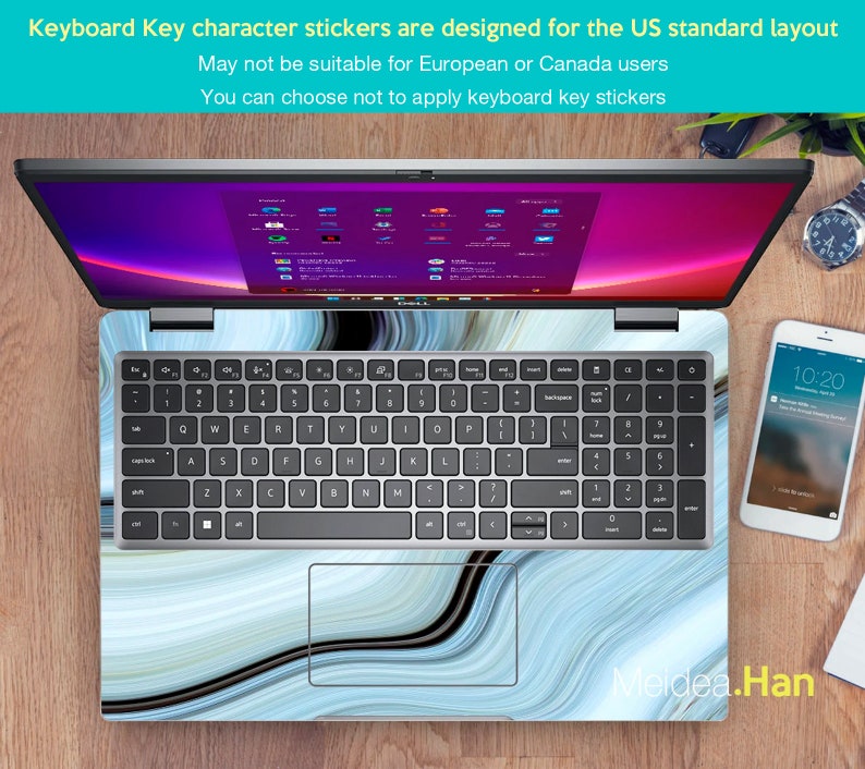 Laptop Skin Hp Elitebook 840 Personalized Customizable Gray Marble ...