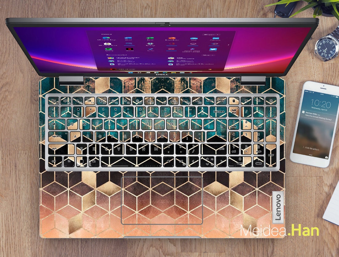 Thinkpad Customized Lenovo Thinkpad Skin Black Geometric Design Customized Laptop Decal ...